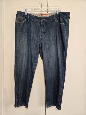 GAP Jeans Size 16 Cropped Denim Jeans Ankle Zip Stretch Dark Wash